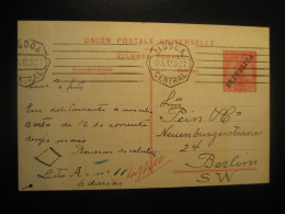 LISBOA 1912 To Berlin Germany Cancel Manuel II Republica Overprinted UPU Bilhete Postal Stationery Card PORTUGAL - Storia Postale