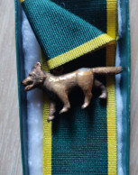 Vintage WOSM Bronze Wolf Award 43mm Boxed Boy Scout Badge - United Kingdom