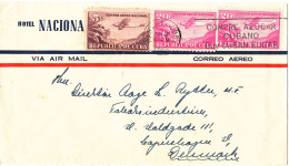 Cuba Cover Sent Air Mail To Denmark 18-6-1946 (Hotel Nacional De Cuba Habana) - Lettres & Documents