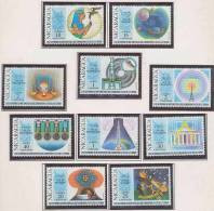 Pythagoras Theoram, Compass Devider, Mathematics Hourglass Freemasonry Masonic Symbol, Complete Set MNH 1971 Nicaragua - Massoneria