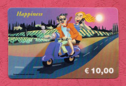 Italy- Calling Card Company- Happiness International Prepaid Phone Card Used By 10 Euros- - Cartes GSM Prépayées & Recharges