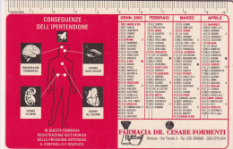 Calendarietto - Farmacia - Cesare Formenti - Brescia - Anno 2002 - Kleinformat : 2001-...