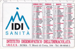 Calendarietto - Idi - Istituto Dermopatico Dell'immcolata - Roma - Anno 2002 - Kleinformat : 2001-...