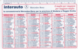 Calendarietto - Interauto - Mercedes - Modena - Reggio Emilia - Anno 2002 - Kleinformat : 2001-...