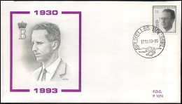 FDC - 2520  Rouwzegel Koning Boudewijn  - Stempel :  Bruxelles-Brussel - 1991-2000