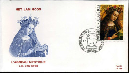 FDC - 2205/07  De Aanbidding Van Het Lam Gods - Stempel :  Genk - 1981-1990