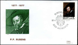 1860 - FDC - Internationaal Rubensjaar   - Stempel : Antwerpen - 1971-1980