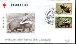 1739+1740 - FDC - Solidariteit, Fauna En Flora - Stempel : Neufchateau - 1971-1980
