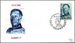 1704 - FDC - Koning Albert I (1875-1934)   - Stempel : Nieuwpoort - 1971-1980