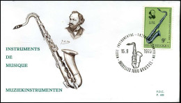 1684 - FDC - Muziekinstrumenten   - Stempel : Bruxelles/Brussel - 1971-1980