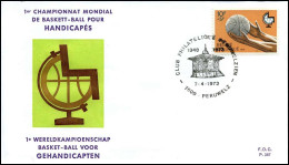 1666 - FDC - Basketbal   - Stempel : Peruwelz - 1971-1980