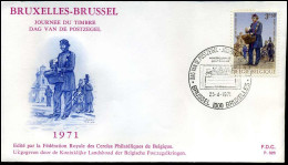 1577 - FDC - Dag Van Deegel   - Stempel : Brussel/Bruxelles - 1971-1980