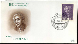 1321 - FDC -Hymans, Minister Van Staat   - Stempel : Bruxelles/Brussel - 1961-1970