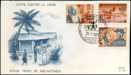 1278/80 - FDC - Werelddag Voor De Melaatsen   - Stempel : Bruxelles/Brussel - 1961-1970