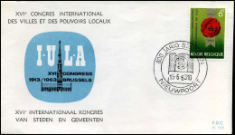 1254 - FDC - Internationaal Verbond Van Steden   - Stempel : Nieuwpoort - 1961-1970