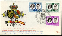 FDC - 1169/71 - Koninklijk Huwelijk - Stempel : Bruxelles/Brussel - 1951-1960