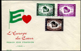 1090/92 - FDC - Europa Van Het Hart - Stempel : Bruxelles/Brussel - 1951-1960