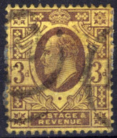 ZAYIX Great Britain 132 Used King Edward VII 3p Dull Pur Org Yel CV$19 040423S42 - Other & Unclassified