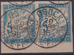 Taxe 5c Obock Paire Bord De Feuille - Strafportzegels