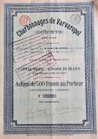 Charbonnages De Varvaropol  (Donetz) - Action De 500 Francs (1896) - Bergbau