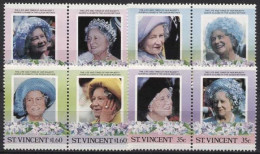 St. Vincent 1985 85. Geburtstag Von Königinmutter Elisabeth 848/855 Postfrisch - St.Vincent (1979-...)