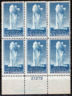 ZAYIX US 744 MNH Plate Block # 21279 Bottom 5c Blue Yellowstone NP 052023-SM29 - Blocks & Sheetlets