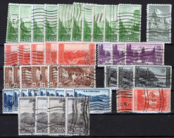 ZAYIX US 740//749 Used Farley National Parks Group 45 Stamps Postmarks 050223S17 - Blocks & Sheetlets