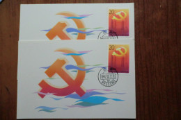 China. 2 Maximum Card Del 1992 - Storia Postale