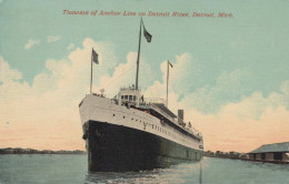 ZAYIX Postcard Great Lakes Steamship SS Tionest Of Anchor On Detroit River, 1912 - Other & Unclassified