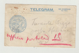BUSTA CON TELEGRAMMA POSTA MILITARE 15 DEL 14 LUGLIO 1920 -  DI THE EASTERN TELEGRAPH COMPANY DIRETTO A COSTANTINOPOLI - Marcophilie
