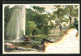 Künstler-AK Heinrich Kley: Karlsruhe, Wasserspiel Im Schlossgarten  - Kley