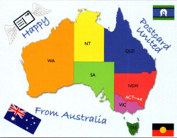 22-6-2024 (79) Australia - Map Of 8 States & Territory - Otros & Sin Clasificación