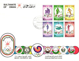 Oman 321-326 Gestempelt Als FDC, Olympia 1988 Seoul #JI222 - Oman