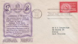 ZAYIX US C44-12 Fulton Stamp Co FDC 25c UPU Anniversary Air Mail USFM102023131 - 1941-1950