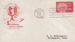 ZAYIX US C44 House Of Farnam Red FDC 25c UPU Anniversary Air Mail USFM102023129 - 1941-1950