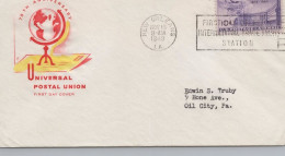 ZAYIX US C42-11 House Of Farnam Yellow & Red FDC 10c UPU Anniv. USFM102023109 - 1941-1950