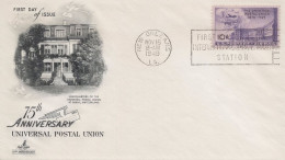 ZAYIX US C42-3 Art Craft FDC UA Headquarters Of The UPU Air Mail USFM102023122 - 1941-1950