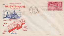 ZAYIX US C45 Spartan FDC UA Wright Biplane Returns To USA Air Mail USFM102023140 - 1941-1950