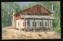 Künstler-AK Falkenberg I. Mark, An Der Charlottenburger Hütte Im Wald  - Falkenberg (Mark)