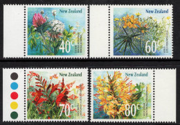 NEW ZEALAND 1989 "FLOWERS" SELVEDGE SET MNH. - Unused Stamps