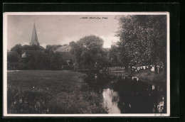 AK Alt Bünde, Am Flussufer Mit Blick Zum Kirchturm  - Buende