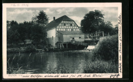 AK Bünde I. W., Blick Vom Ufer Auf Die Elsemühle  - Buende