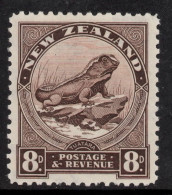 NEW ZEALAND 1935 PICTORIALS  8d BROWN  " TUATARA"   STAMP MVLH. - Unused Stamps