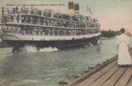 ZAYIX Postcard Great Lakes Steamer Just Before Landing At South Haven, Mich. - Autres & Non Classés