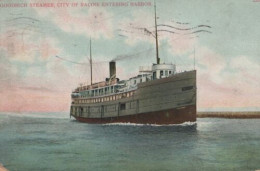 ZAYIX Great Lakes Steamer Goodrich Steamer City Of Racine Entering Harbor Color - Autres & Non Classés