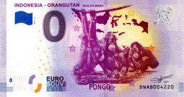 Billet Souvenir - 0 Euro - Indonesia - Orangutan - (2019-4) - Pruebas Privadas