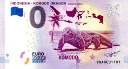 Billet Souvenir - 0 Euro - Indonesia - Komodo Dragon - (2019-1) - Pruebas Privadas