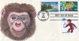 US 3997i FDC Year Of Monkey, Lunar New Year, Hand-Painted SMB ZAYIX 1223M0219 - 2011-...