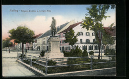 AK Plattling, Freysing-Denkmal Und Ludwigs-Platz  - Plattling