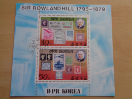 Corée Du Nord  Sir Rowland Hill Korea Poste Timbre Feuillet Penny Black - Rowland Hill